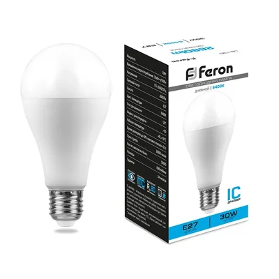 Лампа светодиодная Feron LB-130 Шар E27 30W 175-265V 6400K, 38196
