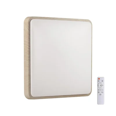 7608/DL PALE SN 120 Светильник пластик/беж. под дер. LED 48Вт 3000-6300K 390x390 IP43 пульт ДУ MERTO