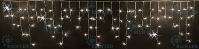 Светодиодная бахрома 112 LED, 6 Ватт, IP54, для улицы и помещения, провод Прозрачный, Свечение: мерцание, RL-i3*0.5F-T/WW