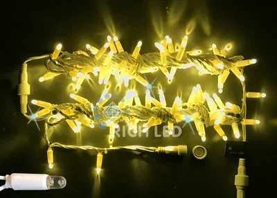 Светодиодная гирлянда 100 LED, IP65, для улицы, провод белый, Свечение: мерцание, RL-S10CF-220V-CW/Y