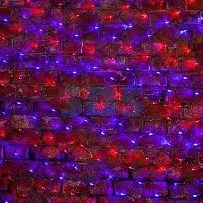 Гирлянда Сеть 2,5х2,5м, черный ПВХ, 432 LED Красные/Синие
