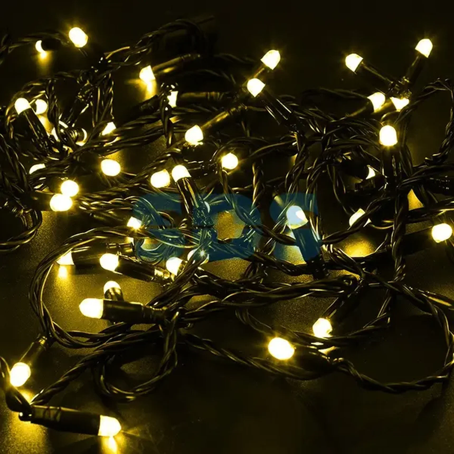 Гирлянда Нить 10м, с эффектом мерцания, черный ПВХ, 24В, цвет: Жёлтый