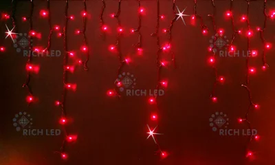 Светодиодная бахрома 144 LED, 6 Ватт, IP54, для улицы и помещения, провод черный, Свечение: мерцание, RL-i3*0.9F-B/R