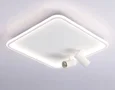 Потолочный светодиодный светильник с пультом управления FL5114/1+2 WH белый 97W 3000K-6400K 480*480*130 (ПДУ ИК)
