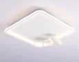 Потолочный светодиодный светильник с пультом управления FL5114/1+2 WH белый 97W 3000K-6400K 480*480*130 (ПДУ ИК)