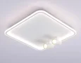 Потолочный светодиодный светильник с пультом управления FL5114/1+2 WH белый 97W 3000K-6400K 480*480*130 (ПДУ ИК)