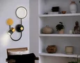 Настенный светодиодный светильник со сменной лампой FL51602/3 BK/GD черный/золото 11W 4200K+GU10 424*275*100