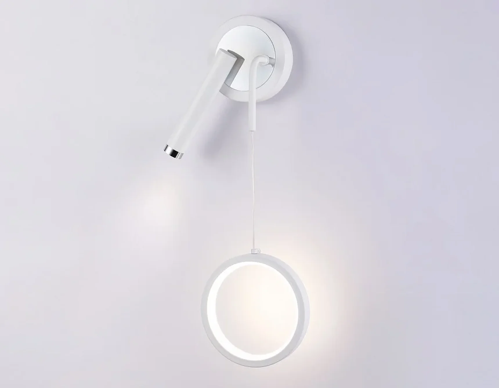 Настенный светодиодный светильник FL51651/1+1 WH/CH белый/хром 10W 4200K 500*227*90