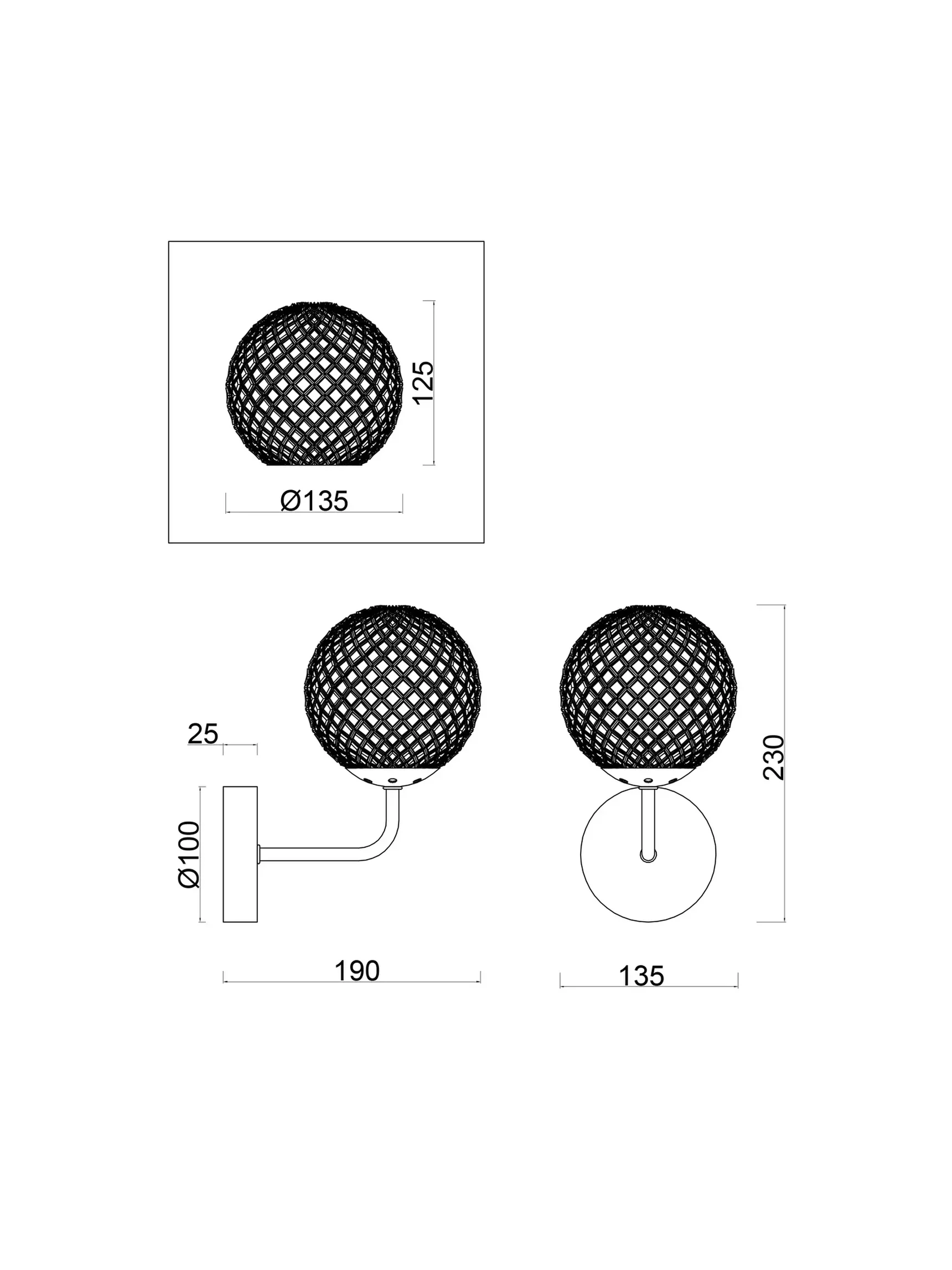 Настенный светильник (бра) Navel, FR8016WL-01BBS