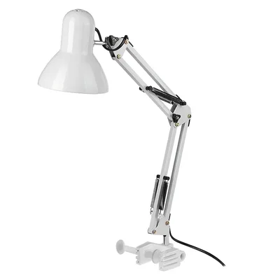 Настольный светильник GTL-035 белый основание + струбцина 2в1