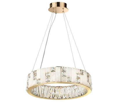 5072/60L HALL ODL24 615 золото/прозрачный/белый/металл/хрусталь/алебастр Люстра LED 60W 3700K CROSSA