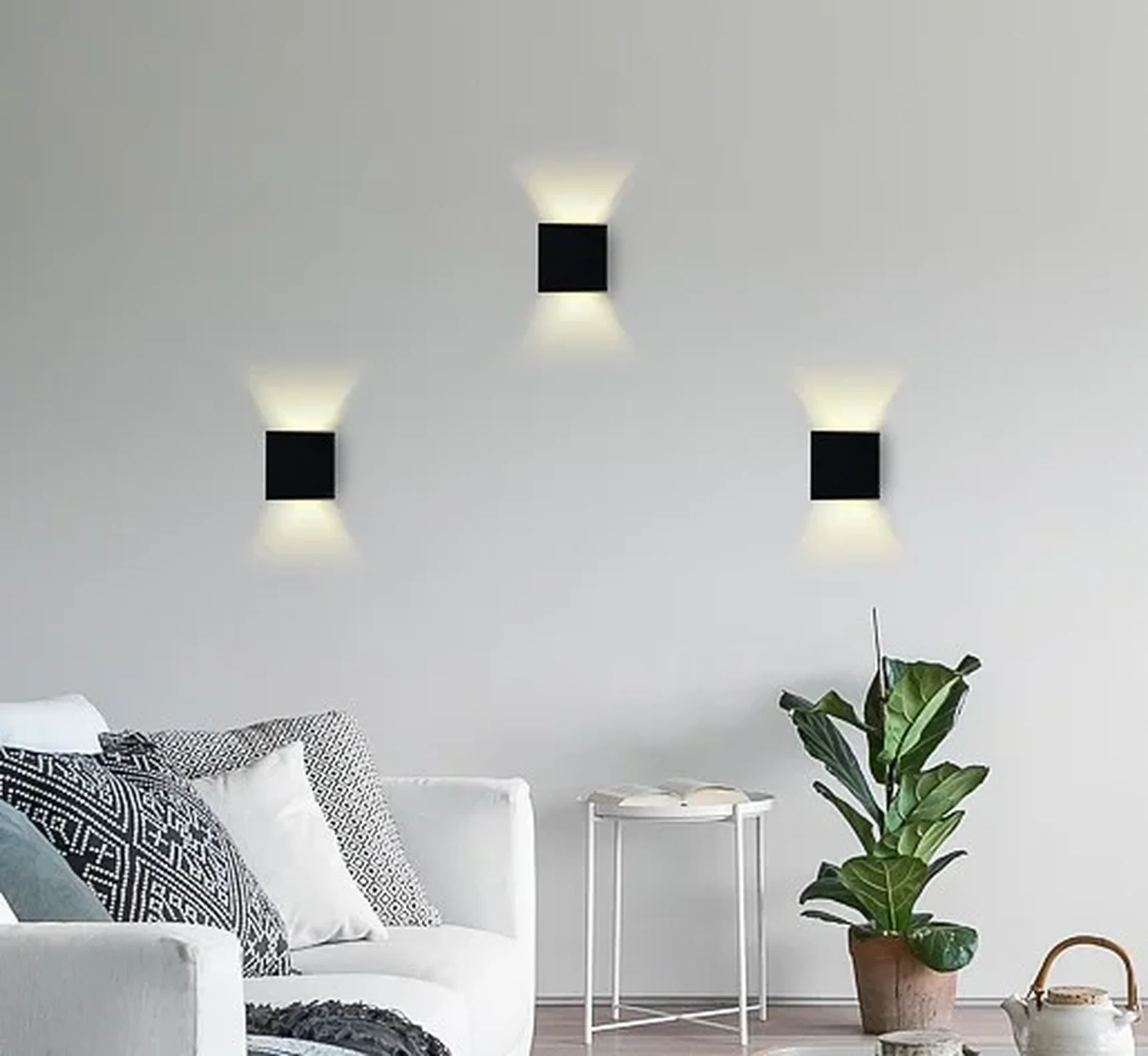 Настенный светодиодный светильник FW138 BK/S черный/песок LED 3000K 10W 100*100*100