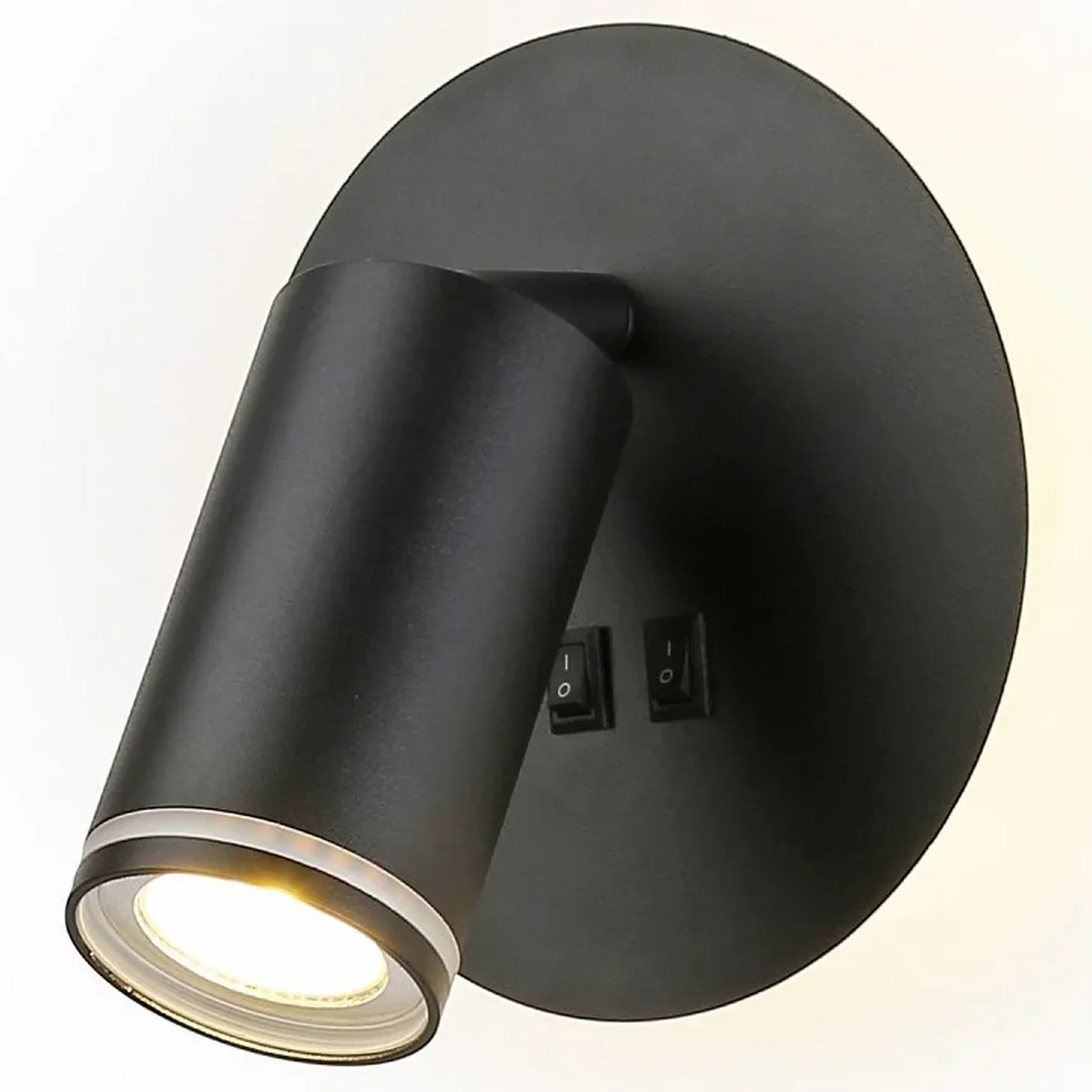 Светильник светодиодный настенный с выключателем FW2463 BK черный LED 4200K 7W D145*150