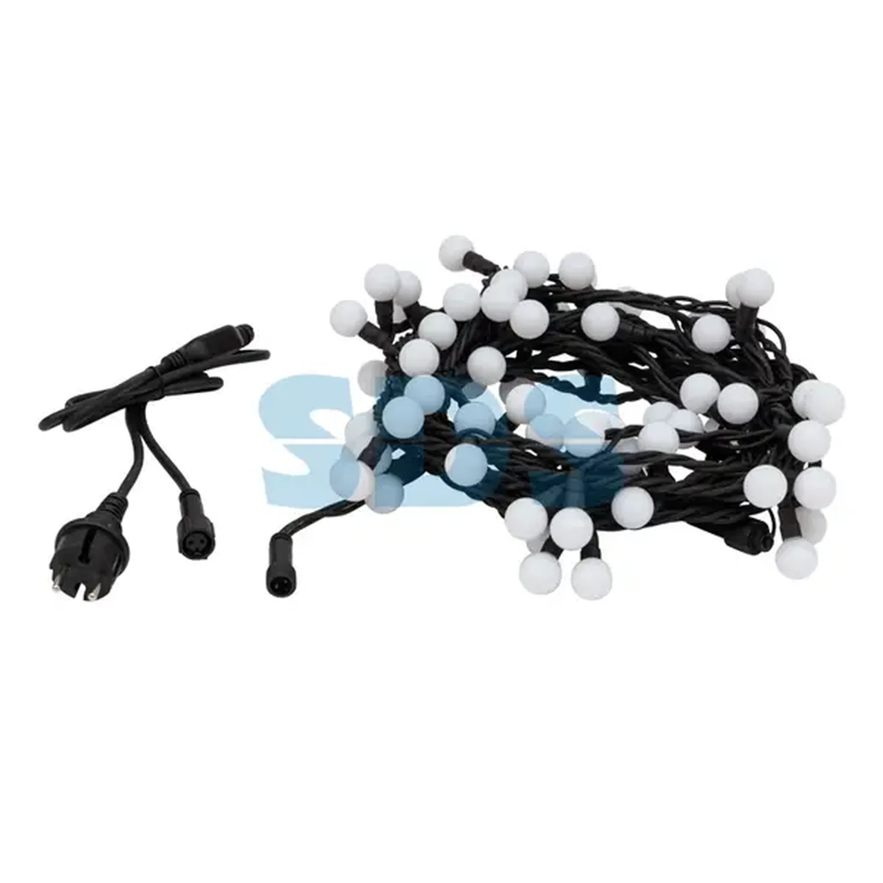 Гирлянда Мультишарики Ø23 мм, 10 м, черный каучук, 80 LED, свечение с динамикой, цвет RGB