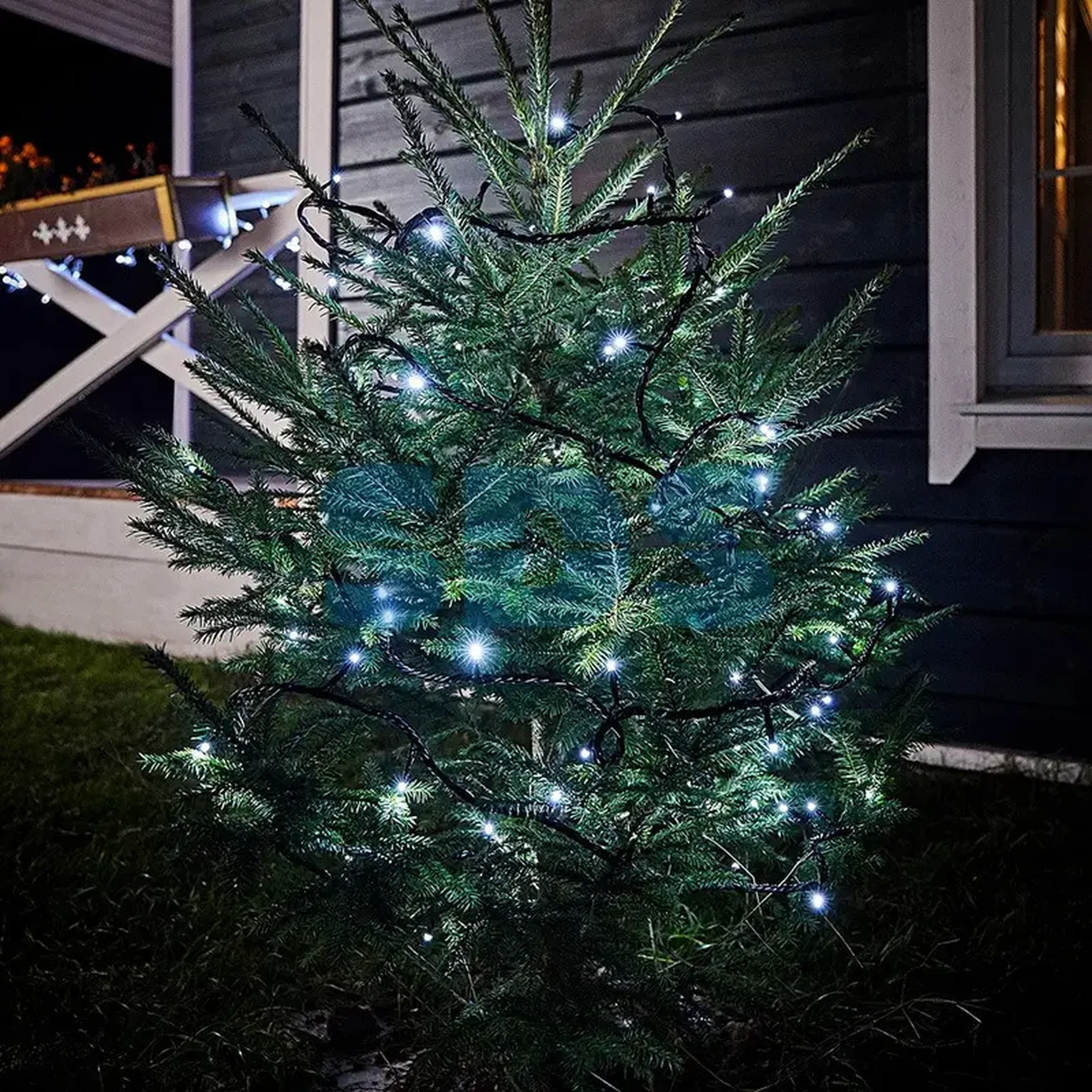 Гирлянда Твинкл Лайт 10 м,  черный ПВХ, 100 диодов, цвет белый