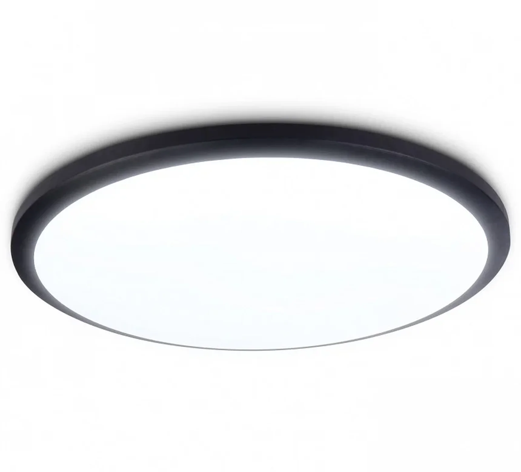 Потолочный светодиодный светильник FZ1234 BK черный IP44 42W 6400К D370*55 (Без ПДУ)