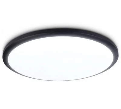 Потолочный светодиодный светильник FZ1234 BK черный IP44 42W 6400К D370*55 (Без ПДУ)