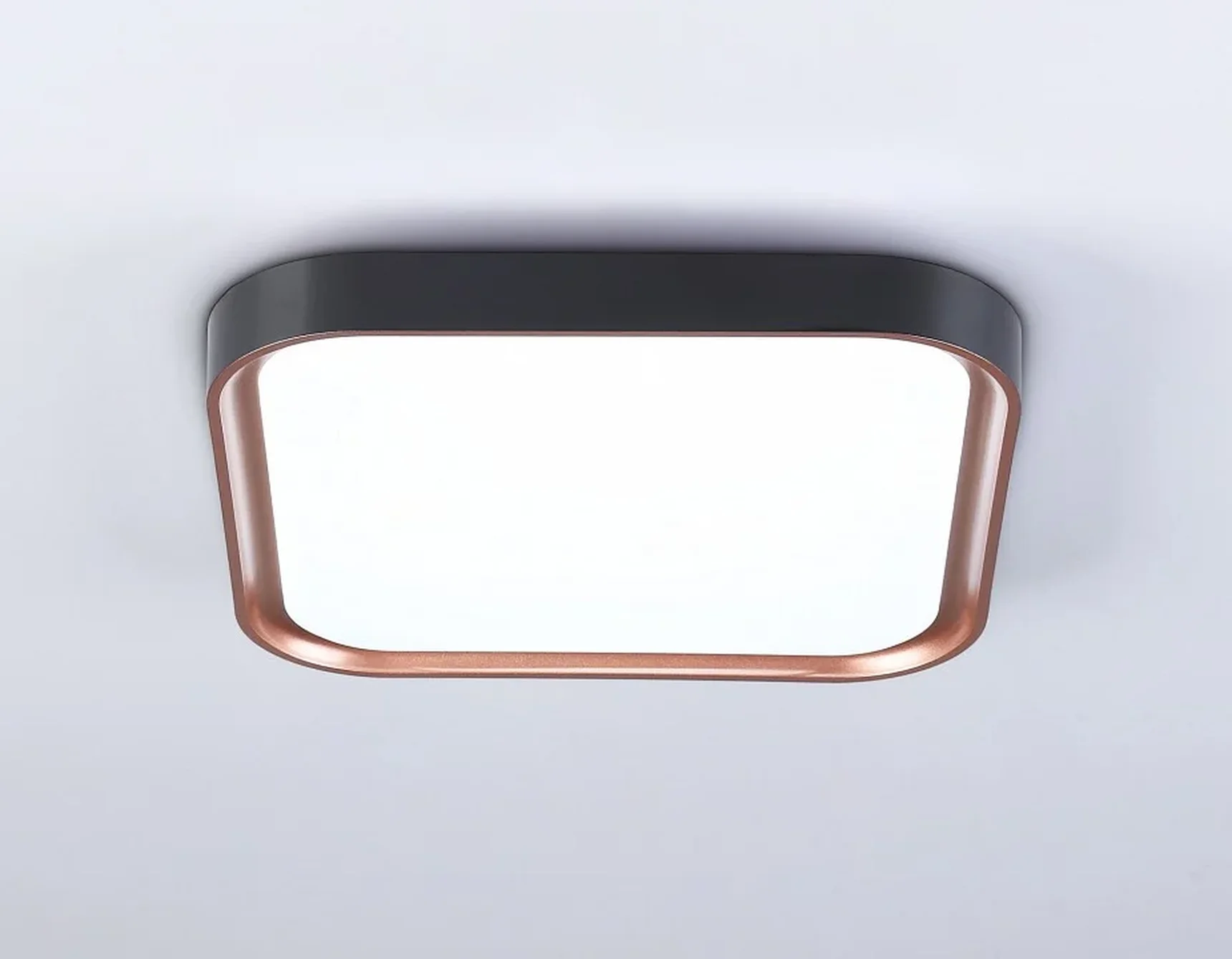 Потолочный светодиодный светильник FZ1265 BK/PGD черный/золото розовое 18W 5000K 250*250*60 (Без ПДУ)