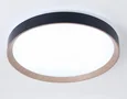 Потолочный светодиодный светильник с пультом FZ1326 BK/LWD черный/светлое дерево IP20 60W 3000-6400K D490*80 (ПДУ ИК)