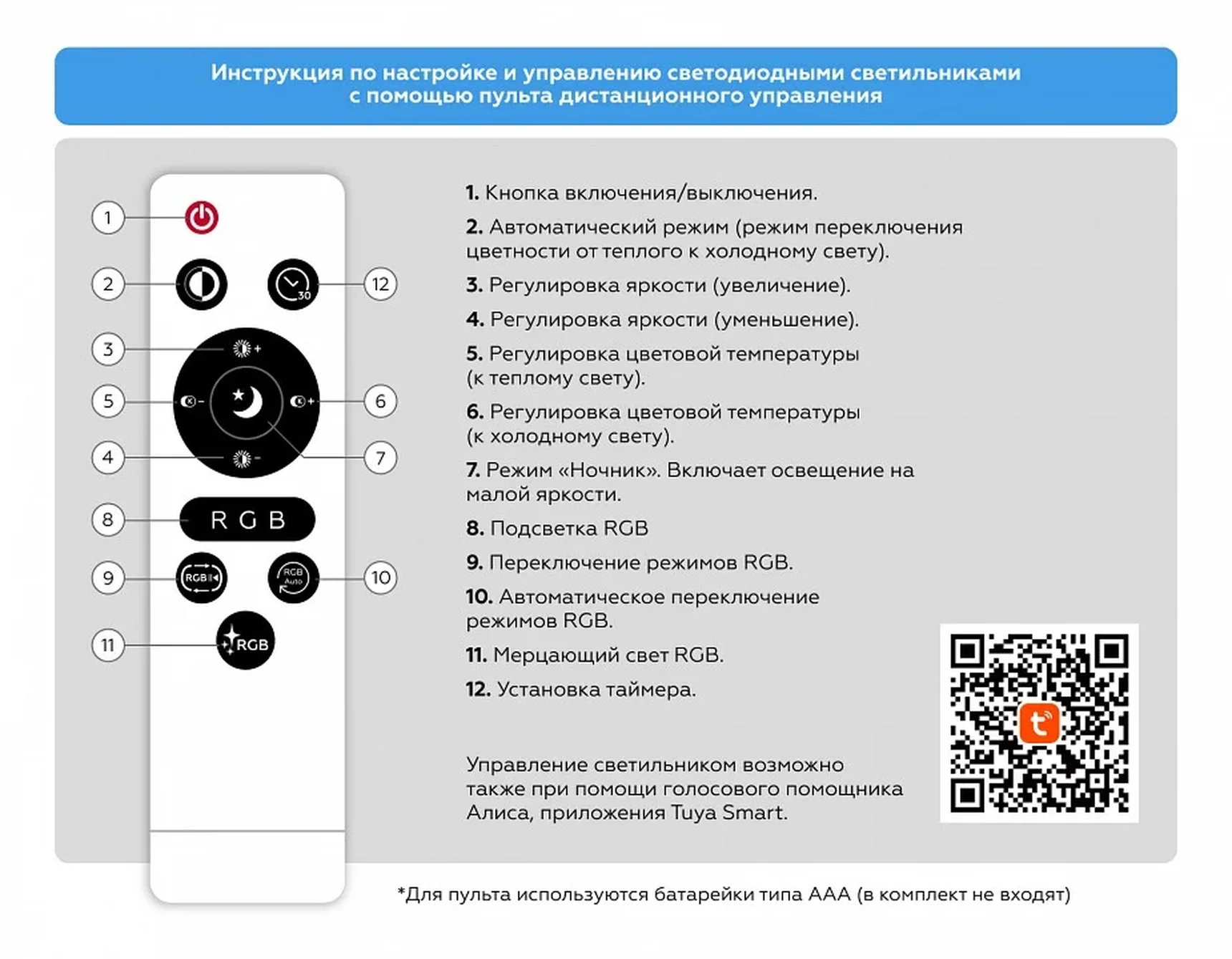 Умный светодиодный светильник Smart Ambrella Light 25W с Wi-Fi, Яндекс Алисой, Tuya, Smart Home, Alexa и ИК пультом FZ2005 BK черный IP54