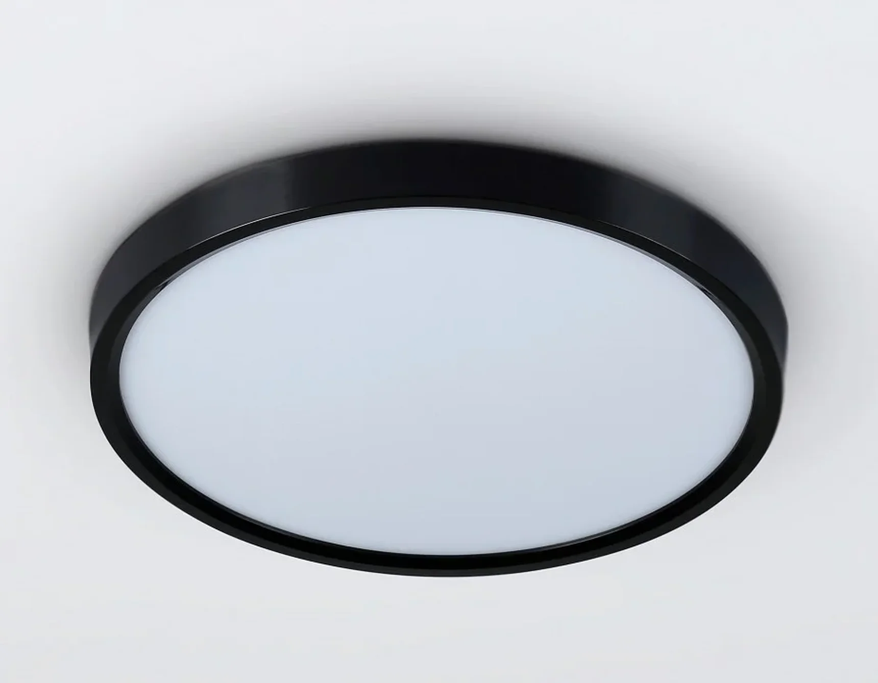 Потолочный светодиодный светильник FZ3050 BK черный IP44 24W+10W 6400+6400К D290*40 (Без ПДУ)
