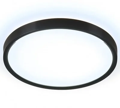 Потолочный светодиодный светильник FZ3050 BK черный IP44 24W+10W 6400+6400К D290*40 (Без ПДУ)