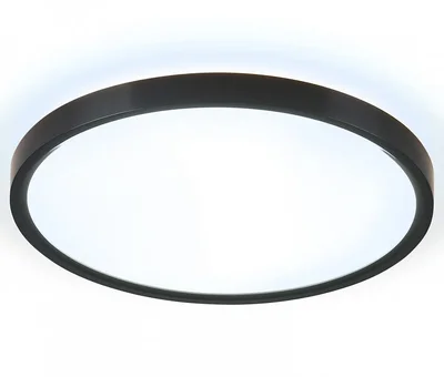 Потолочный светодиодный светильник FZ3055 BK черный IP44 33W+10W 6400+6400К D375*40 (Без ПДУ)