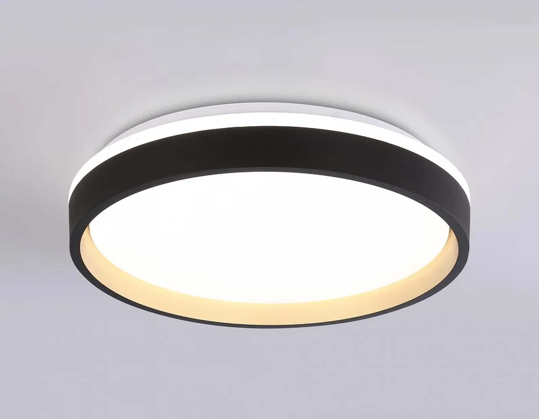 Светодиодный светильник RGB с пультом управления FZ604 BK/GD черный/золото IP20 46W 3000K-6500K+RGB D390*80 (ПДУ ИК)