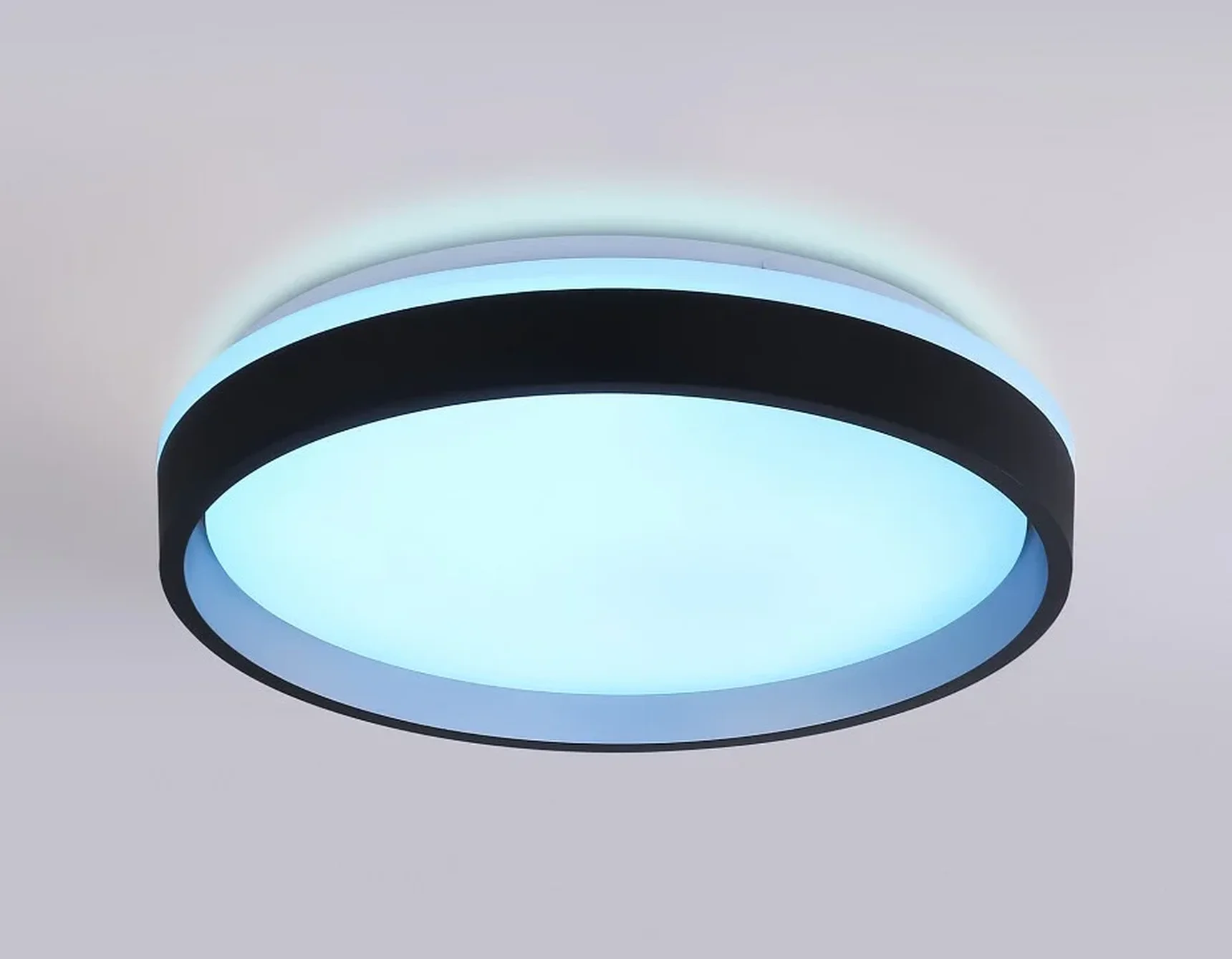 Светодиодный светильник RGB с пультом управления FZ604 BK/GD черный/золото IP20 46W 3000K-6500K+RGB D390*80 (ПДУ ИК)