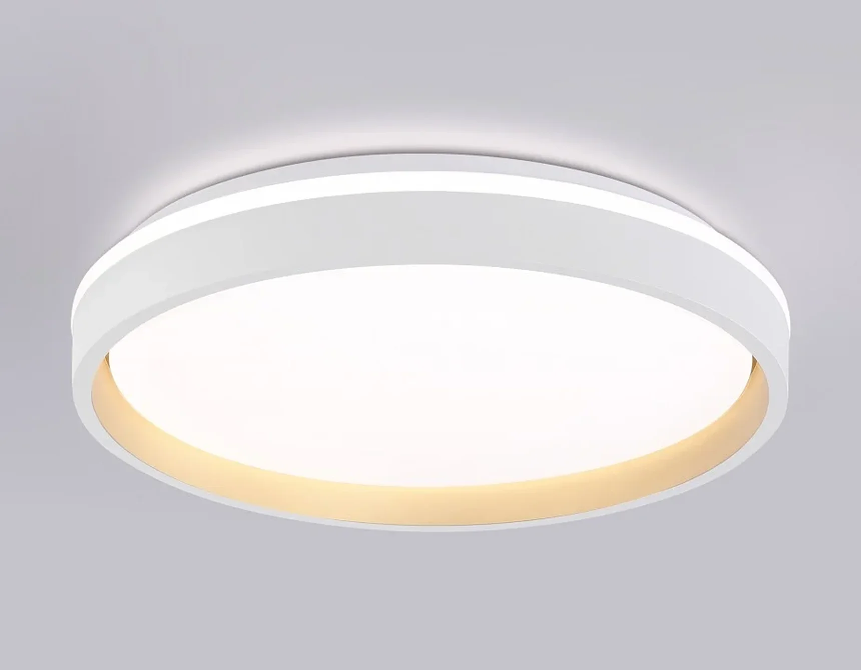 Светодиодный светильник RGB с пультом управления FZ607 WH/GD белый/золото IP20 66W 3000K-6500K+RGB D490*85 (ПДУ ИК)