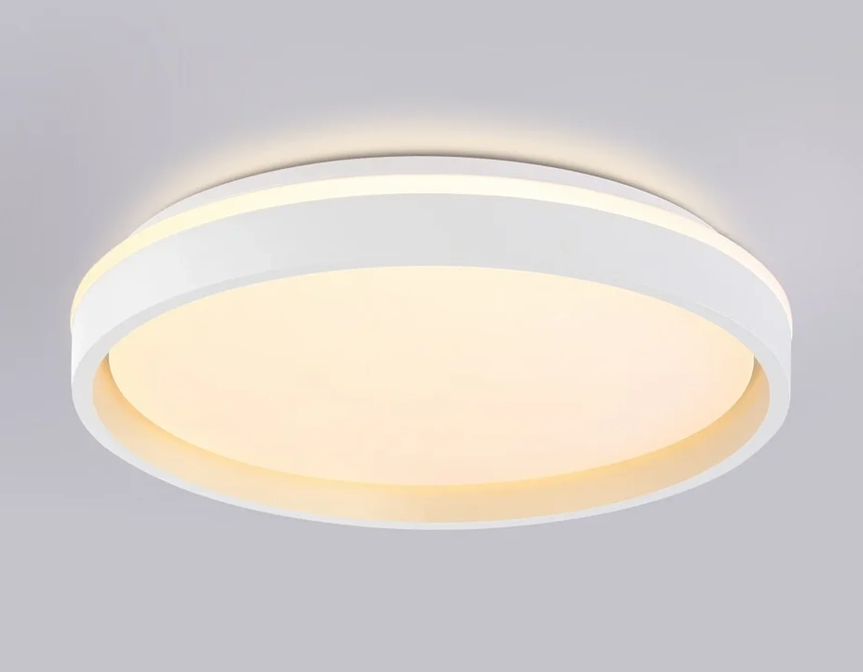Светодиодный светильник RGB с пультом управления FZ607 WH/GD белый/золото IP20 66W 3000K-6500K+RGB D490*85 (ПДУ ИК)