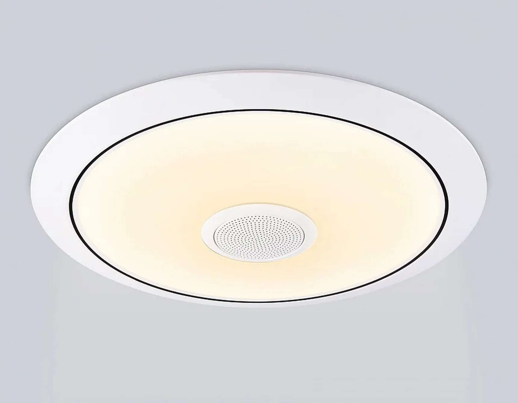 Музыкальный светодиодный светильник с подсветкой RGB FZ710 WH белый IP20 40W 3000-6500K+RGB Music 370*56 (ПДУ ИК)
