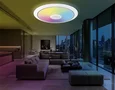 Музыкальный светодиодный светильник с подсветкой RGB FZ710 WH белый IP20 40W 3000-6500K+RGB Music 370*56 (ПДУ ИК)