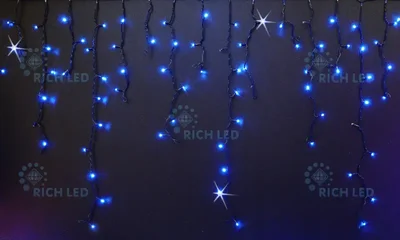 Светодиодная бахрома 144 LED, 6 Ватт, IP54, для улицы и помещения, провод черный, Свечение: мерцание, RL-i3*0.9F-B/B