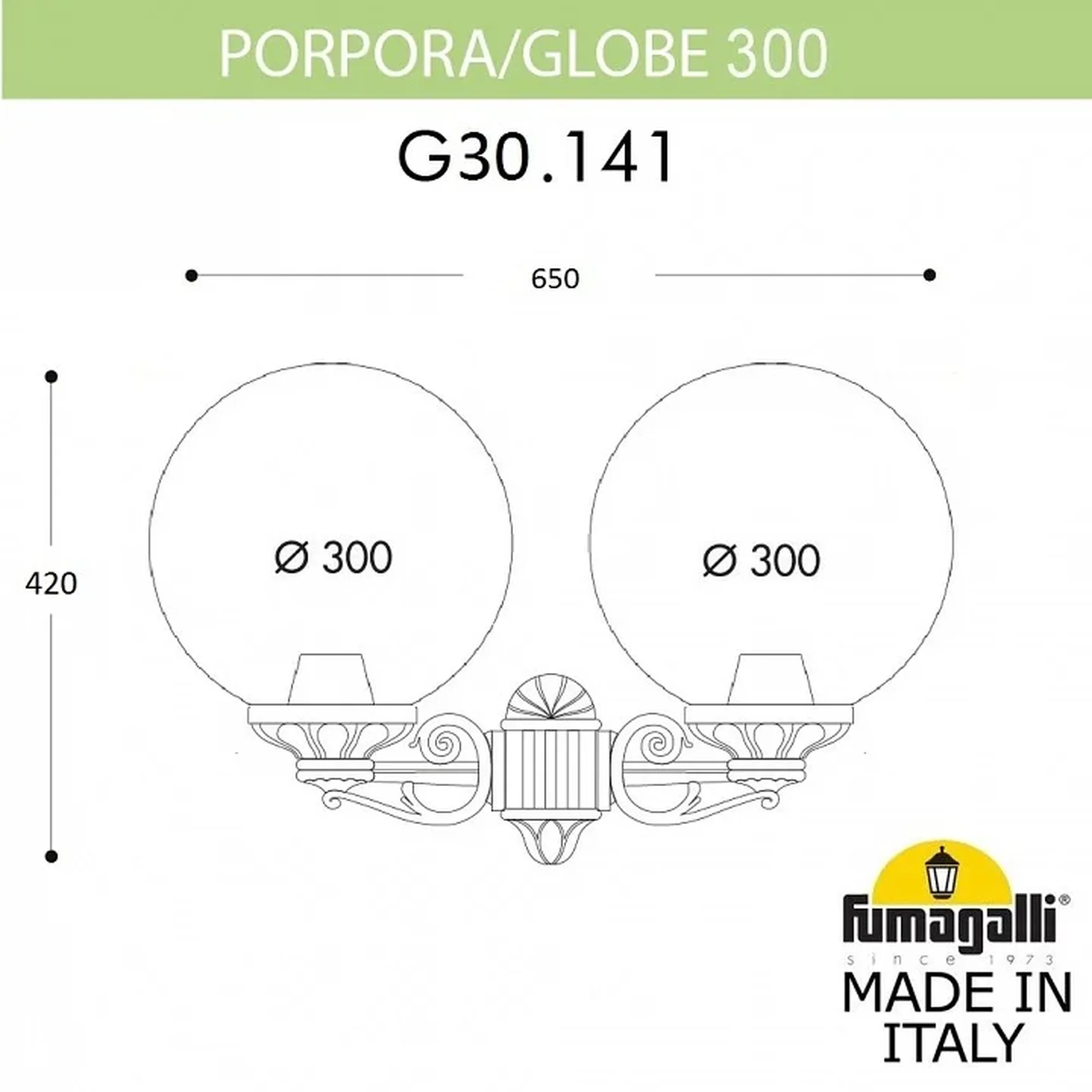 Светильник уличный настенный FUMAGALLI PORPORA/G300 G30.141.000.AYE27