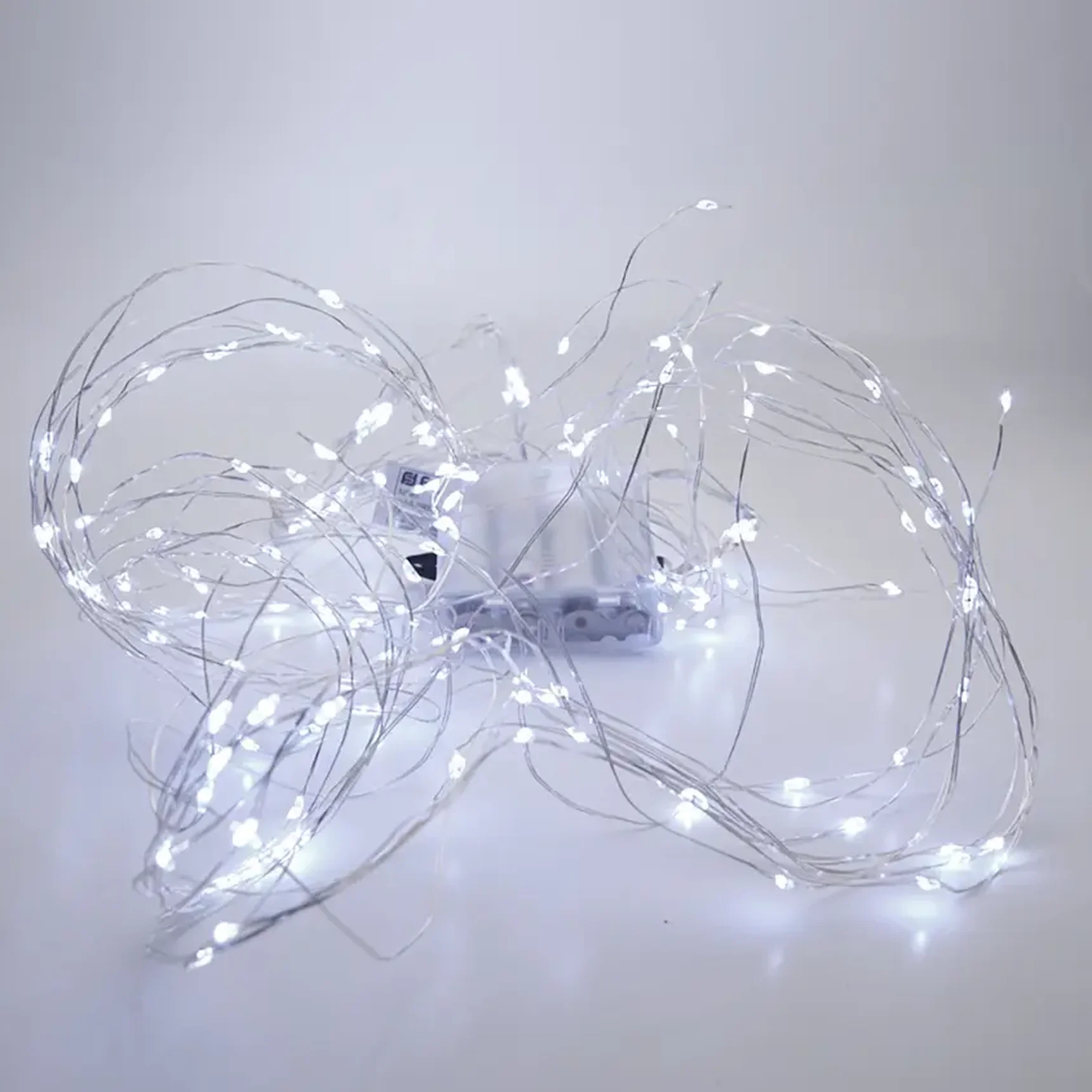 CL53 Гирлянда на елку, 200 LED белый, 10 веток* 20 лампочек, 2м + 1м шнур, IP20