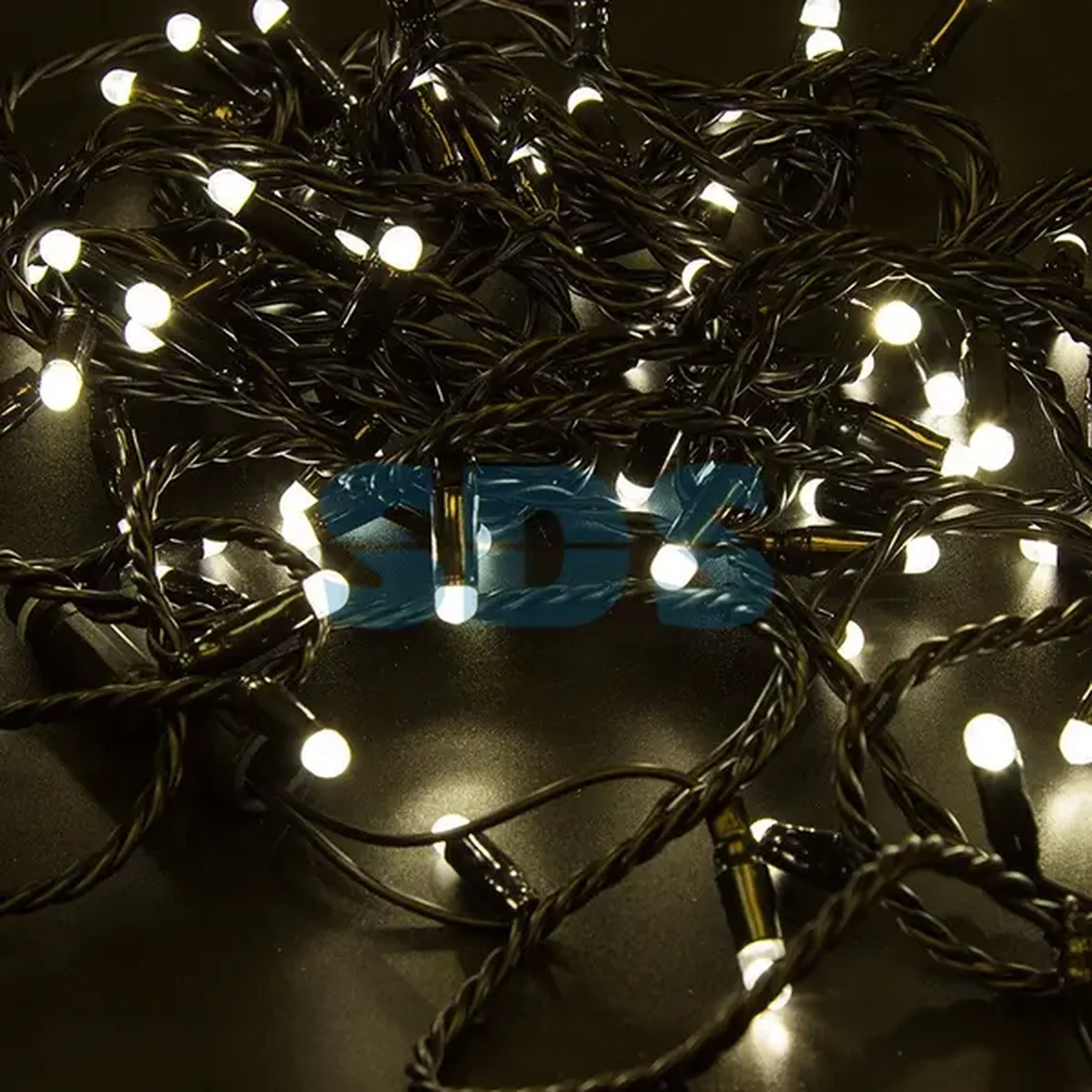 Гирлянда Нить 10м, постоянное свечение, черный ПВХ, 230В, цвет: Тёплый белый