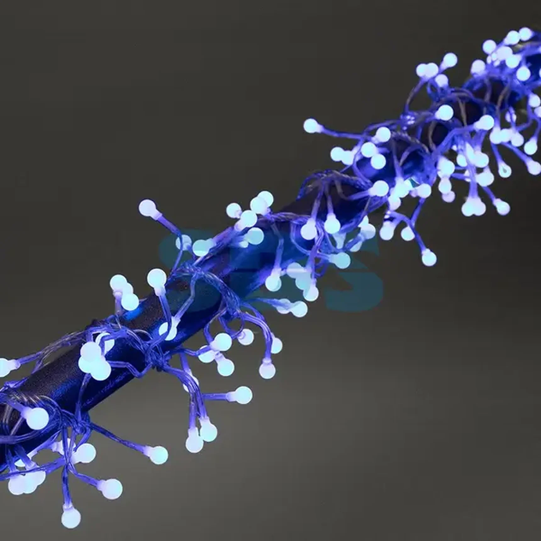 Гирлянда Мишура LED 3 м Прозрачный ПВХ, 288 диодов, цвет синий