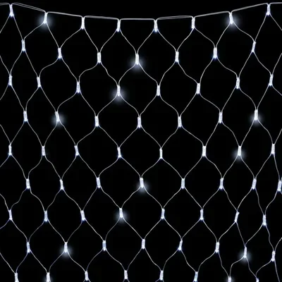 Светодиодная Сеть с Колпачком 2 x 3 м Белая 220В, 384 LED, Провод Прозрачный ПВХ, IP65