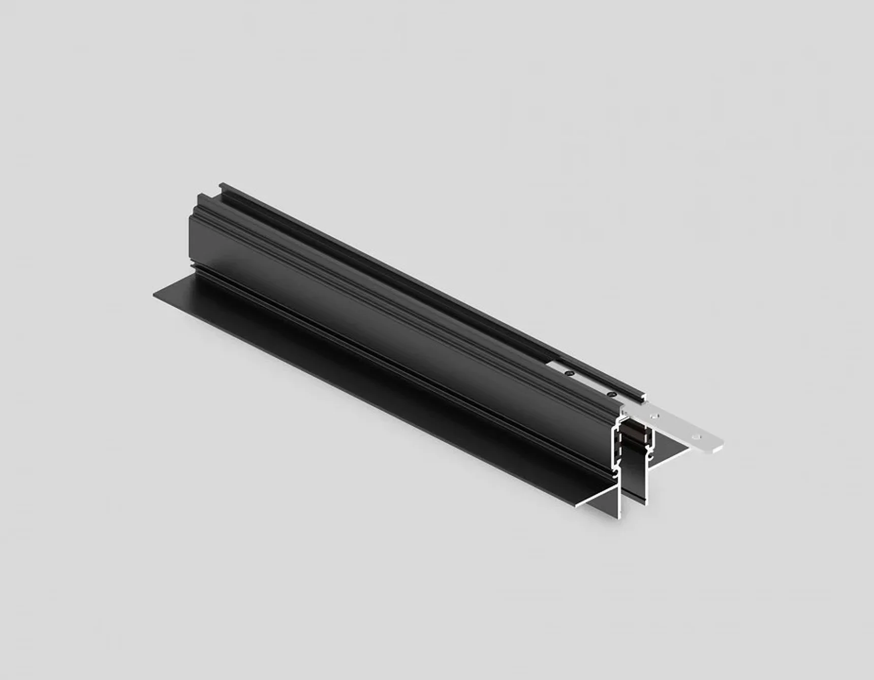 Шинопровод 2м встраиваемый под ГКЛ 12,5мм Magnetic standard 48V 10mm GL1922 BK черный IP20 2000*55*43