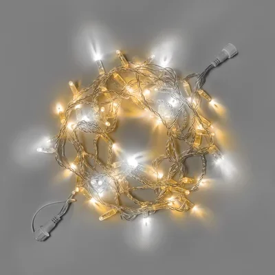 Светодиодная гирлянда INOXHUB Нить 10м, 100 LED, соединяемая, с мерцанием, 24В, IP65, прозрачный провод, ТЁПЛАЯ БЕЛАЯ