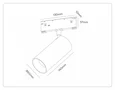 Светильник светодиодный трековый Magnetic 48V 10mm GL2315 BK черный IP20 24W 3CCT 3000-6400K D65*140