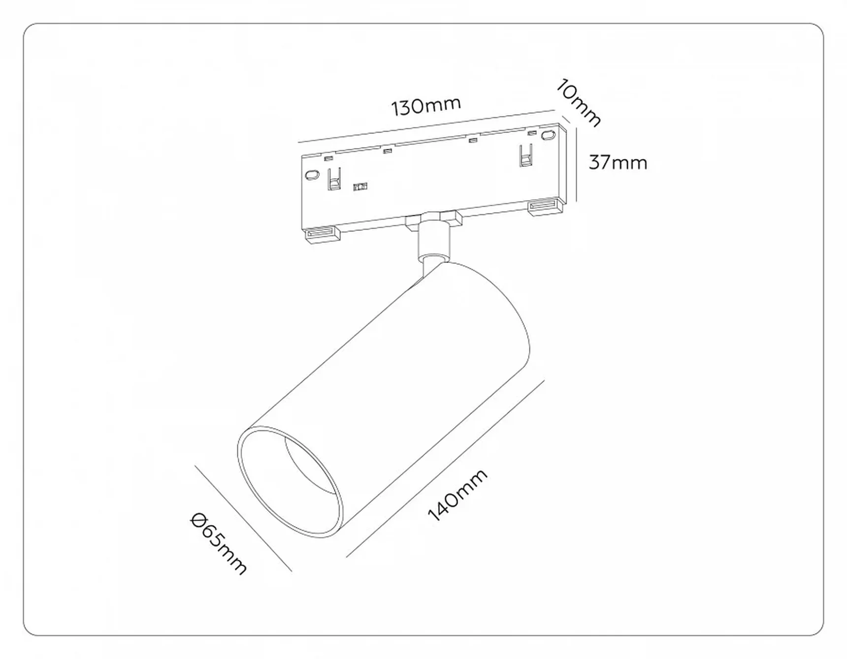 Светильник светодиодный трековый Magnetic 48V 10mm GL2315 BK черный IP20 24W 3CCT 3000-6400K D65*140