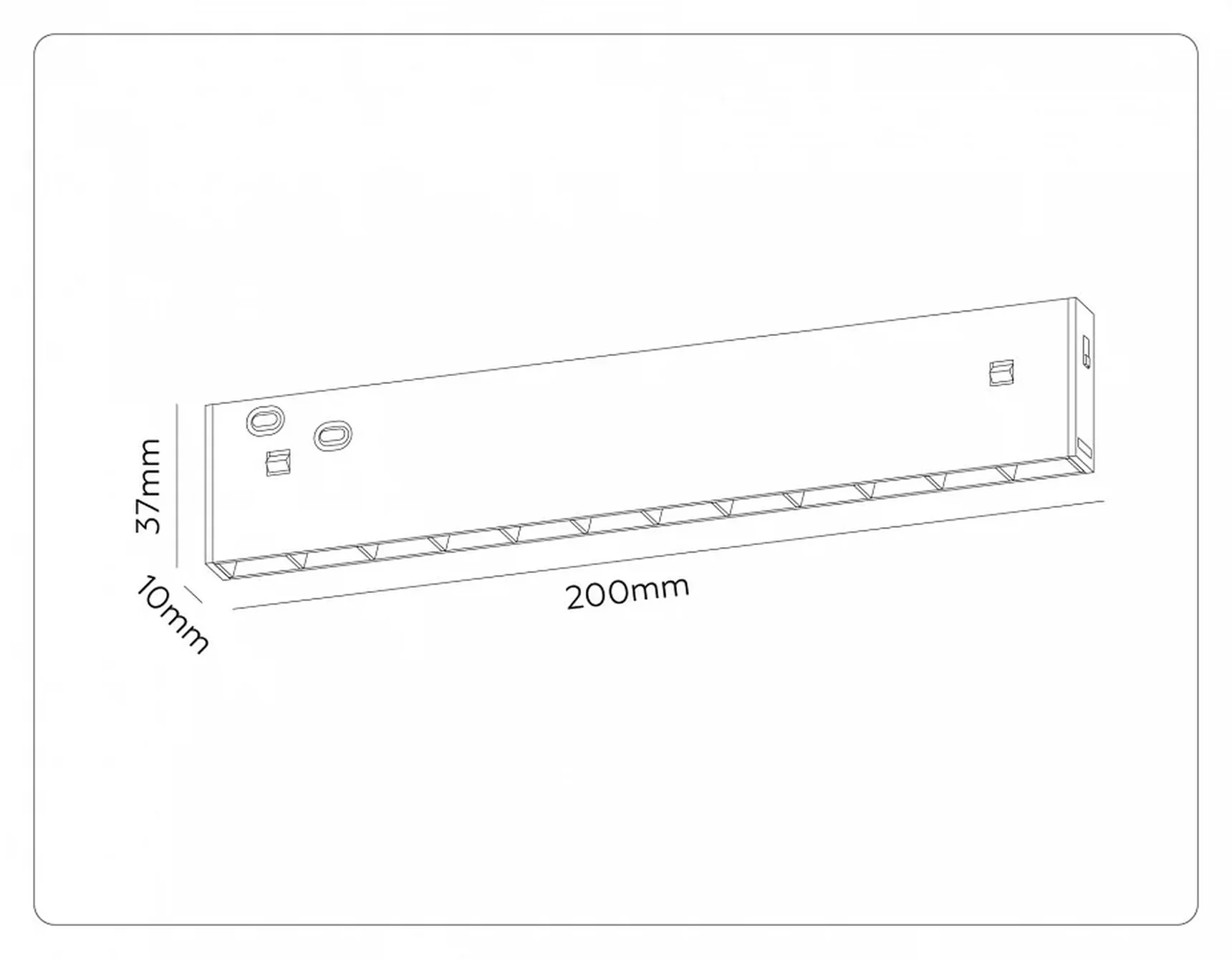 Светильник светодиодный трековый Magnetic 48V 10mm GL2335 BK черный IP20 10W 3CCT 3000/4200/6400K 200*10*37