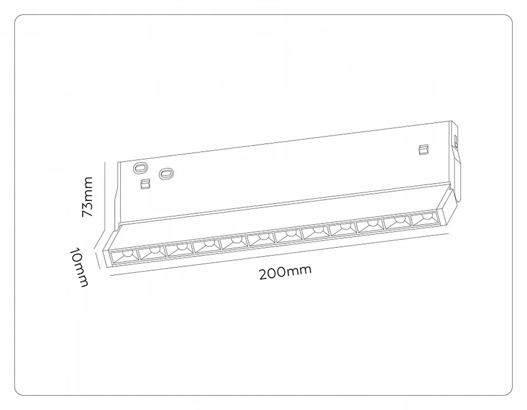 Светильник светодиодный трековый Magnetic 48V 10mm GL2360 BK черный IP20 10W 3CCT 3000-6400K 200*10*73
