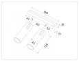 Светильник светодиодный трековый для шинопровода Magnetic GL3902/2 BK черный LED 20W 4200К 48V 24° 180*45*182