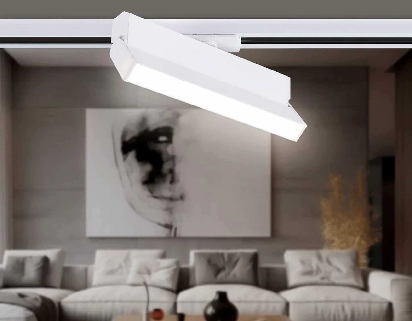 Светильник светодиодный трековый GL6806 WH белый LED 12W 4200K 230*22*87