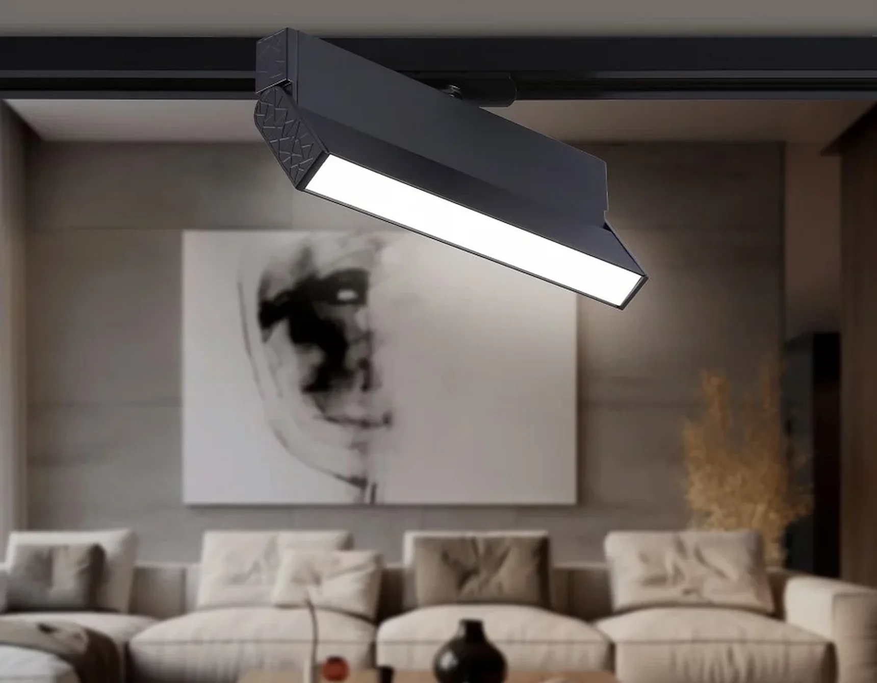 Светильник светодиодный трековый GL6808 BK черный LED 12W 4200K 230*22*87
