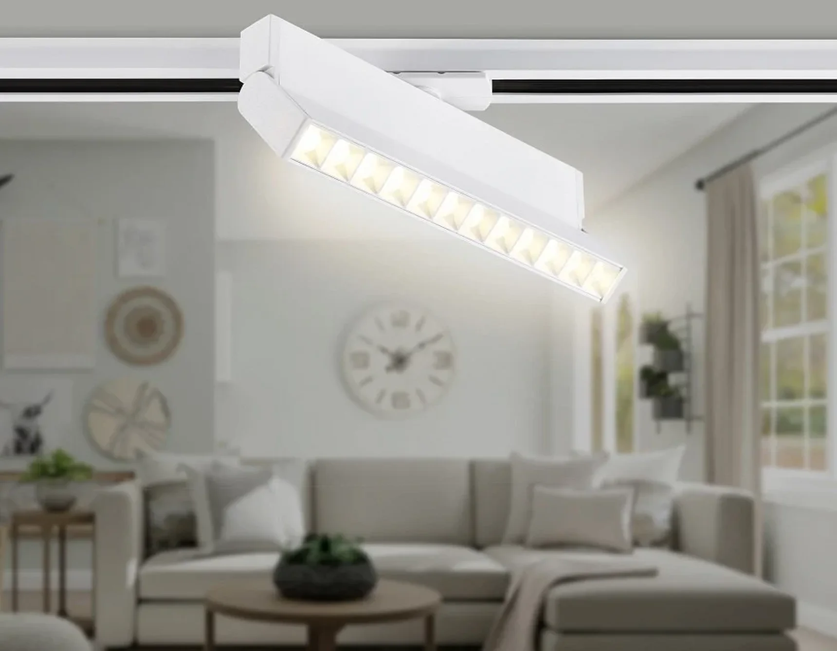 Светильник светодиодный трековый GL6815 WH белый LED 12W 3000K 24° 230*22*87