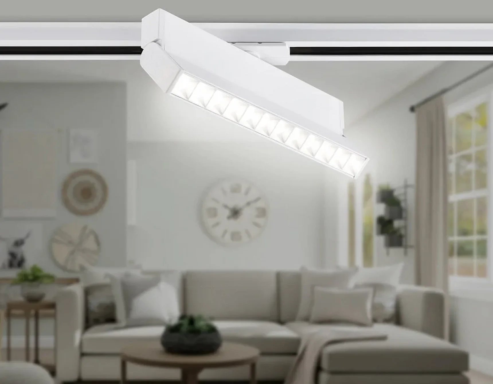 Светильник светодиодный трековый GL6816 WH белый LED 12W 4200K 24° 230*22*87